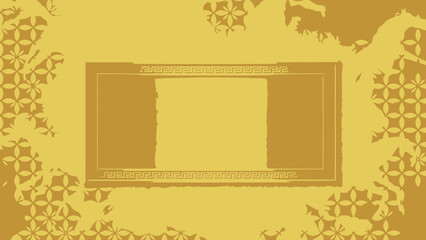 Ornate golden frame with decorative pattern vintage border for graphic design and invitations isolat