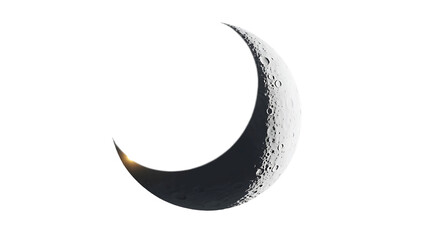Obraz premium Realistic crescent moon illustration detailed surface texture on transparent background
