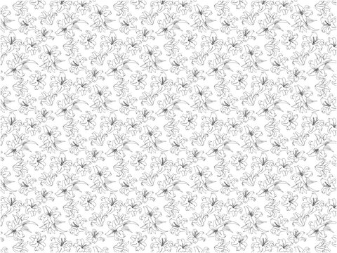 ゆりの線画パターン①黒