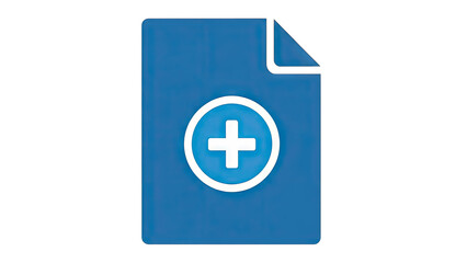 Obraz premium Document with Add Symbol Icon on White Background