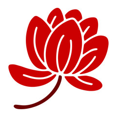 Chinese Lotus Flower Solid Icon