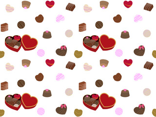 チョコレートのシームレスパターン〈レースの背景〉　B-1'