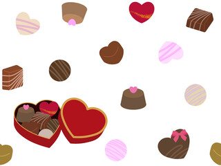 チョコレートのシームレスパターン〈レースの背景〉　B-1