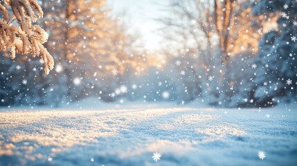 Christmas tree with white snowdrift,snowflakes,snow land,podium with bauble,Christmas theme stage podium mock up for product placement,Happy New Year. Celebrate party,Xmas Poster,web banner,festive.