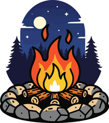 Dynamic vector illustration of intense fire flames with realistic orange, yellow, and red gradients, flickering edges, and smoky trails in high-detail style. Versatile graphic perfect for danger icons