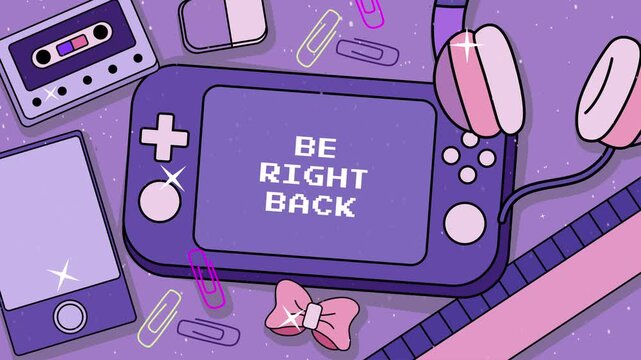 Retro Gaming Pastel Stream - Be Right Back Stream overlay video 4k 