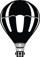 Black and white hot air balloon graphic airship aircraft 1 © saju