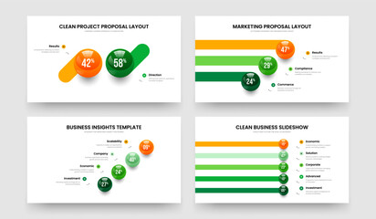 Creative Introduction 2 3 4 5 Step Chart Slide Design Bundle. Service Overview Two Three Four Five Element Infographic Presentation Layout Vector Illustration Collection.