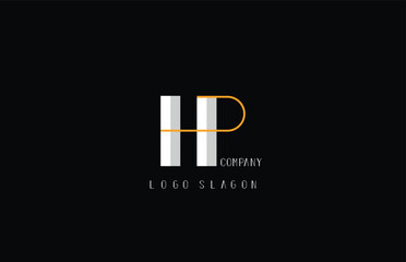 Letter Hp Logo Design, Monogram Logos, Hp, For Branding, Company, Logo, Vector Illustration