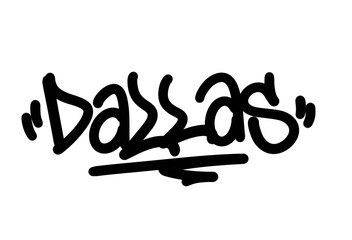 textured sprayed graffiti tagging letter DALLAS city name isolated design