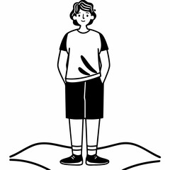 Cartoon character standing on a surface