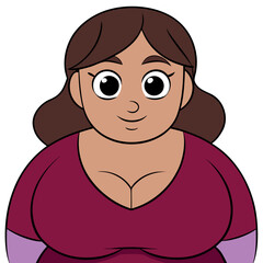 Cartoon character with brown hair and red shirt