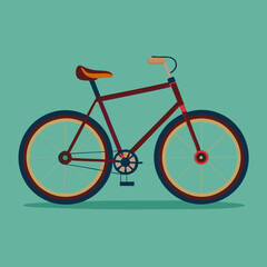 Fototapeta premium Vintage bicycle illustration on green background