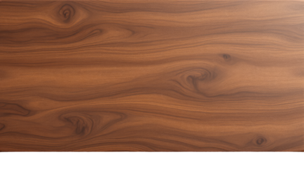 Desk surface with rich brown walnut wood grain texture and natural swirling patterns.