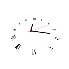 Minimal Roman Numeral Wall Clock &ndash; Modern Time Concept
