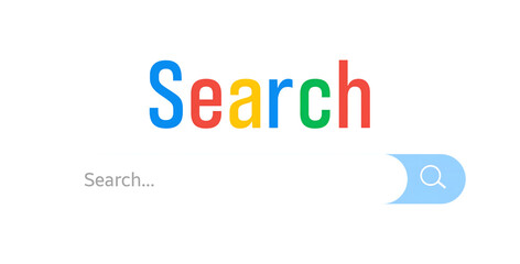 Colorful Search Bar Interface With Modern Web UI Design transparent background