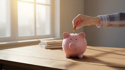 piggy bank on the table