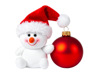  Snowman Figure and Santa Hat Bundle, isolated on transparent background 