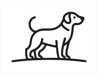 Pet dog line icon, outline vector sign collection logo vector illustration
