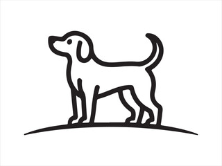 Pet dog line icon, outline vector sign collection logo vector illustration