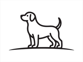 Pet dog line icon, outline vector sign collection logo vector illustration