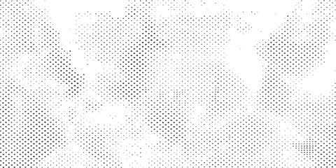 Abstract grunge black and white seamless tile pattern with halftone dots and geometric shapes for vector wallpaper design