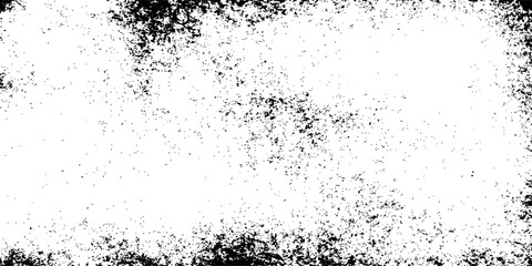 Abstract dark grunge background texture illustration with ink splatters and paint drops in a black and white splash frame pattern