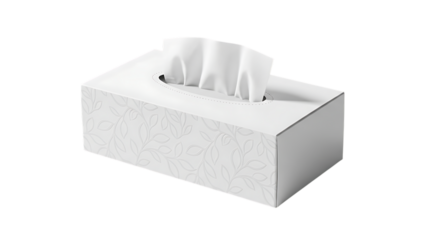 White tissue box with floral design