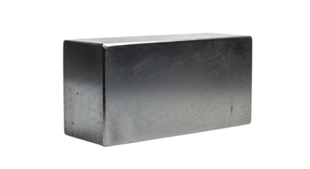 Smooth metal block on white background