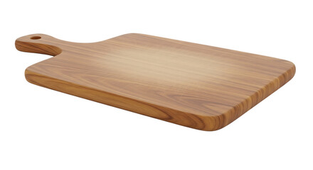Natural wood cutting board with handle