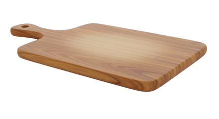 Natural wood cutting board with handle