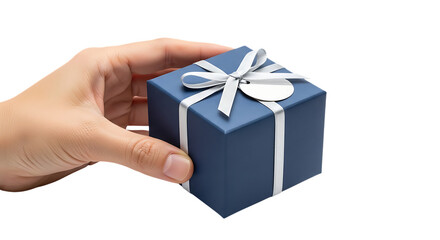 Hand holding wrapped gift box