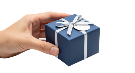 Hand holding wrapped gift box