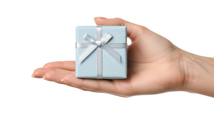 Hand holding small gift box
