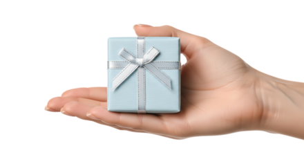 Hand holding small gift box