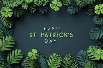 A lush st patrick s day wreath with ferns and vibrant clover details