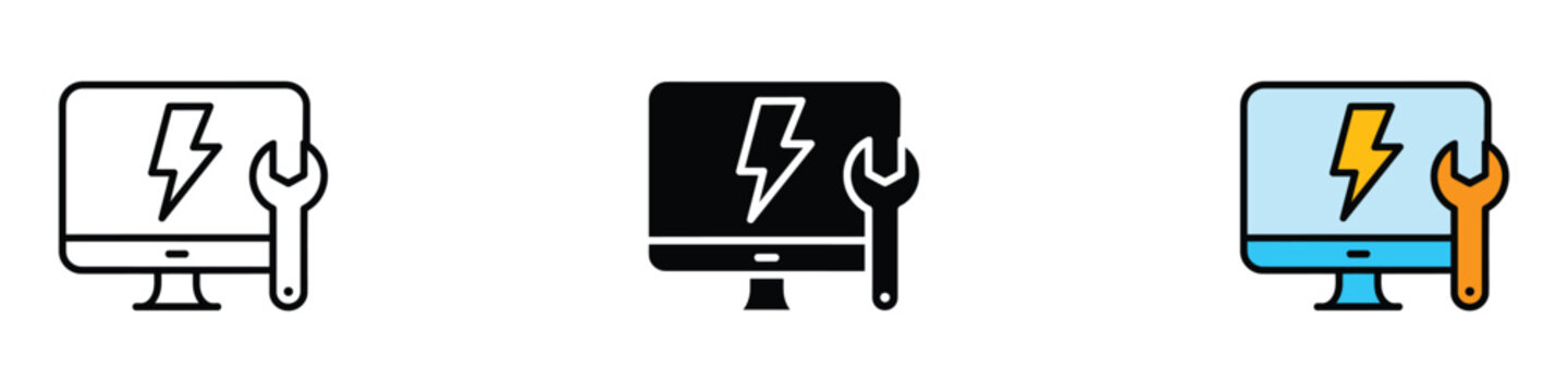 Trouble Shooting icon vector. Technical support and computer maintenance service symbol. vector illustration.