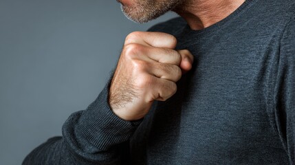 Obraz premium health medical wellness torso male anatomy skin body fitness clinical clean studio health concept with male torso