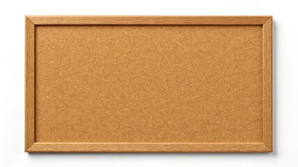 Corkboard with a natural wood frame isolated on white background