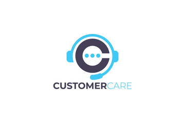 Fototapeta premium Modern Letter C Customer Care Service Logo Design