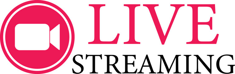 Live Streaming Icon. Vector for streaming, live broadcast, blog, television, shows, live performances, news and various video content. Live broadcasting buttons and symbols. Vector illustration.