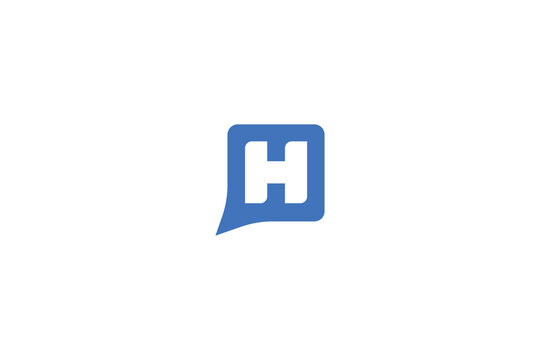 Minimal Trendy Letter H Logo on White Background