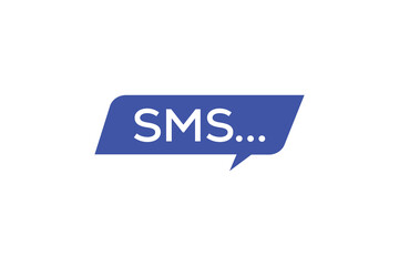 Simple Trendy SMS Text Logo Design on White Background