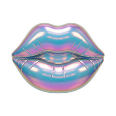 Fashion and Beauty, Trendy Abstract Chrome Lips