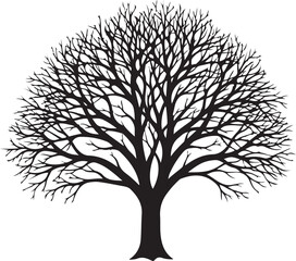 Obraz premium Illustration of black silhouette of a bare tree