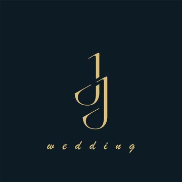 JJ initial wedding letters logo monogram design. elegant wedding logo design.