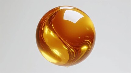 Abstract golden sphere with a flowing yin yang symbol design representing balance harmony and interconnectedness a modern concept for business spirituality or wellness branding