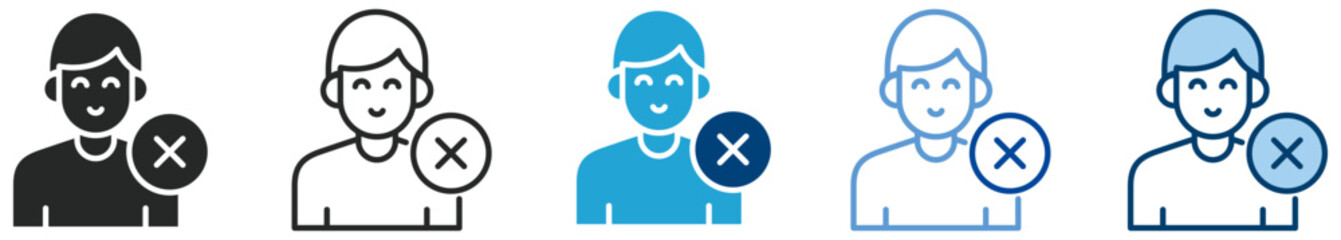 Unfollow icon set multi style icon set collection vector illustration