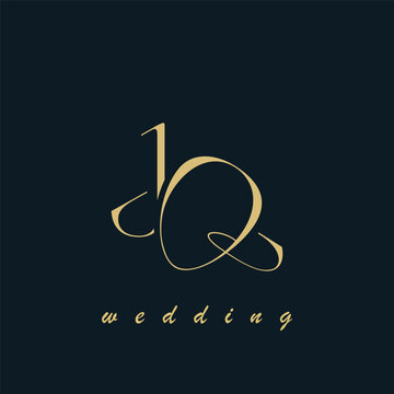 JQ initial wedding letters logo monogram design. elegant wedding logo design.