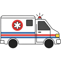 Medical ambulance vector icon style